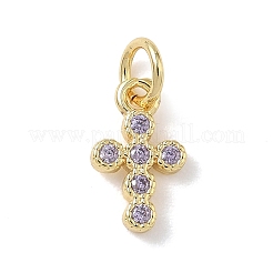 Brass Micro Pave Cubic Zirconia Charms&nbsp;KK-L268-015G-B