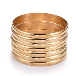 Fashion 201 Stainless Steel Bangle Sets&nbsp;BJEW-L664-024B-G-1