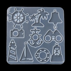 Anchor & Helm & Bell Ocean Theme DIY Pendant Silicone Molds&nbsp;DIY-G102-01B