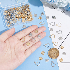 120Pcs 4 Style 304 Stainless Steel Charms&nbsp;STAS-UN0052-25