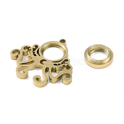 Ion Plating(IP) 304 Stainless Stee Locket Pendants&nbsp;STAS-S132-02G