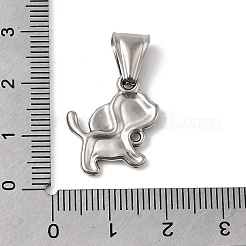 動物をテーマにした304ステンレススチールペンダント  ステンレス鋼色  犬  18x16.5x2.5mm  穴：7x3.5mm&nbsp;STAS-B167-27C-P