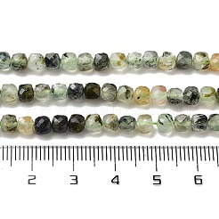 天然石プレナイトビーズ連売り  多面カット  キューブ  4~4.5x4~4.5x4~4.5mm  穴：0.9mm  約93~99個/連  14.69~15.28''（37.3~38.8センチメートル）&nbsp;X-G-B088-E16-04