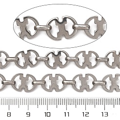 304ステンレススチール楕円リンクチェーン  溶接されていない  ステンレス鋼色  13.5x9.5x1.4mm&nbsp;CHS-S012-24P