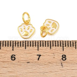 925 Sterling Silver Enamel White Paw Print Charms&nbsp;STER-A049-05G
