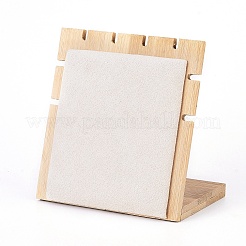 竹ネックレス陳列台  L字型ロングチェーンディスプレイスタンド  マイクロファイバー  11.2x1.1x11.8cm&nbsp;NDIS-E022-05