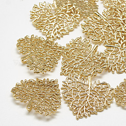 真鍮チャーム  カドミウムフリー＆ニッケルフリー＆鉛フリー  ツリー  18KGP本金メッキ  27x30x1.5mm  穴：3x2mm&nbsp;KK-S347-021