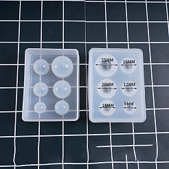 シリコンモールド  レジン型  UVレジン用  エポキシ樹脂ジュエリー作り  ラウンド  ホワイト  9.3x6.5x2.8cm  内径：0.9~2.5のCM&nbsp;DIY-L021-11