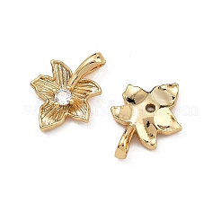 SHEGRACE Brass Micro Pave Clear Cubic Zirconia Charms&nbsp;XGRQ2O693-424G