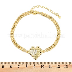 Brass Micro Pave Cubic Zirconia Link Bracelets&nbsp;LS-BJEW-M050-06G-03