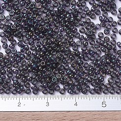 MIYUKIラウンドロカイユビーズ  日本製シードビーズ  11/0  （rr2446)フォレストグリーンレインボーゴールド光沢  2x1.3mm  穴：0.8mm  約5500個/50g&nbsp;SEED-X0054-RR2446