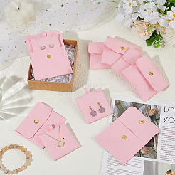 Microfiber Cloth Jewelry Storage Bags with Brass Button&nbsp;ABAG-WH0070-05B