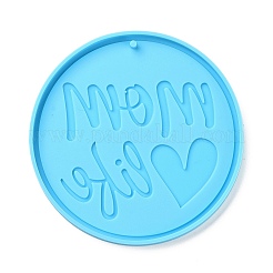 DIY Mother's Day Theme Flat Round Pendant Silicone Molds&nbsp;LS-SIMO-H010-02C