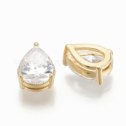 Brass Cubic Zirconia Cabochons&nbsp;ZIRC-Q014-081G