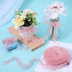 20 Yards Ruffled Nylon Elastic Lace Trim&nbsp;EW-WH0018-03A