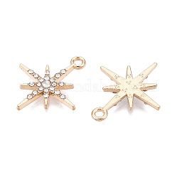 ラックメッキ合金ペンダント  ラインストーン付き  スター  ゴールドカラー  20.5x18x2mm  穴：1.6mm&nbsp;FIND-N005-33G