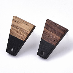 Resin & Walnut Wood Stud Earring Findings&nbsp;MAK-N032-001A-B01