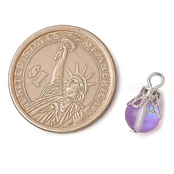 Synthetic Moonstone Round Pendants&nbsp;PALLOY-JF03133-02