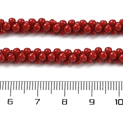 染色された合成サンゴビーズ連売り  骨の形状  ファイヤーブリック  6x3mm  穴：0.8mm  約210個/連  15.75''（40センチメートル）&nbsp;CORA-P010-04A