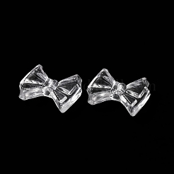 透明なアクリルビーズ  蝶結び  透明  9x12x4mm  穴：1.6mm&nbsp;X-OACR-M011-14