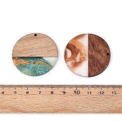 Opaque Resin & Walnut Wood Pendants&nbsp;RESI-T060-53M