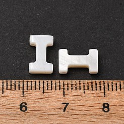 天然淡水シェルビーズ  トップドリルビーズ  ホワイト  文字.i  10x6x3mm  穴：0.8mm&nbsp;SHEL-T012-59I