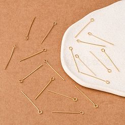 真鍮製9ピン  長持ちメッキ  本金メッキ  ニッケルフリー  18KGP本金メッキ  21ゲージ  30mm  穴：2mm  ピン：0.7mm&nbsp;KK-G331-09-0.7x30-NF