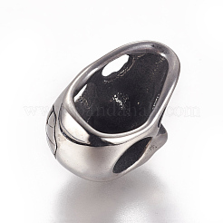 304ステンレススチールビーズ  スカル  アンティークシルバー  19.5x12x12mm  穴：6mm&nbsp;STAS-F212-054AS