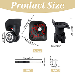 4Pcs ABS Plastic Replacement Luggage Wheel&nbsp;KY-WR0001-12A