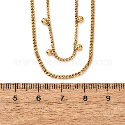 304 Stainless Steel Satellite Chain Double Layered Necklaces for Women&nbsp;NJEW-K296-03G