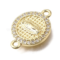 宗教真鍮マイクロパヴェクリアキュービックジルコニアコネクタチャーム  16KGP本金メッキ  処女  12x17x2.5mm  穴：1.4mm&nbsp;KK-G602-07G-02