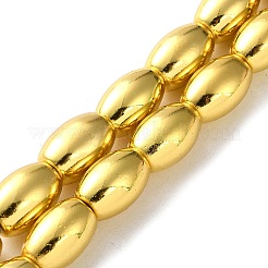 電気めっき合成非磁性ヘマタイト ビーズ 連売り  ライス  ミックスカラー  12x8mm  穴：1.2mm  約33~35個/連  15.35~16.22インチ（39~41.2cm）&nbsp;G-Q1009-E01-8x12mm