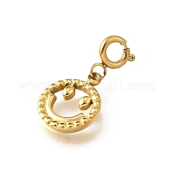 Smiling Face 304 Stainless Steel Pendant Decorations&nbsp;STAS-H202-33G