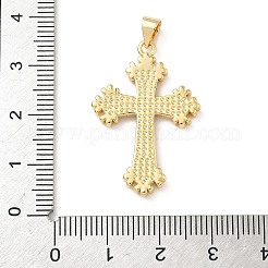 真鍮チャーム  クロス  アブソリュートプラスチック模造パール  カドミウムフリー＆鉛フリー  18KGP本金メッキ  32x21x3mm  穴：4x4mm&nbsp;KK-D426-09G
