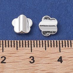 合金ビーズ  長持ちメッキ  花びら5枚  銀  7x7.5x2.5mm  穴：1mm&nbsp;FIND-B029-34S
