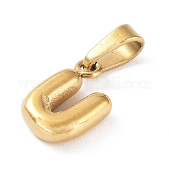316lサージカルステンレススチールチャーム  レターチャーム  ゴールドカラー  U字  10x6.5x2.5mm  穴：2.5x4.5mm&nbsp;STAS-G315-01G-U
