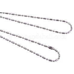 Tarnish Resistant 304 Stainless Steel Ball Chain Necklaces&nbsp;CHS-O007-C-2.4mm