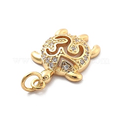 Rack Plating Brass with Cubic Zirconia Pendants&nbsp;KK-Q017-01A-G