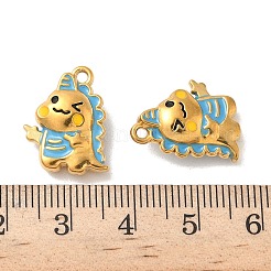 304ステンレススチールエナメルペンダント  イオンプレーティング（ip）  恐竜  18KGP本金メッキ  18x15x6mm  穴：1.6mm&nbsp;STAS-I351-17G-02