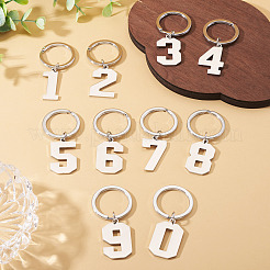 10Pcs 10 Styles Stainless Steel Keychains&nbsp;KEYC-TA0004-65