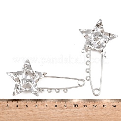 Textured Starfish 304 Stainless Steel Safety Pins Brooch Findings&nbsp;SA-CBA098D-16G-P04