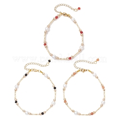 3Pcs Dyed Natural Malaysia Jade Beaded Bracelets for Women&nbsp;BJEW-JB12028
