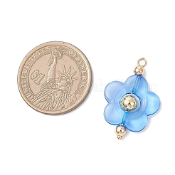 6個透明アクリルパーツ  花  真鍮  ゴールドカラー  30x20x6mm  穴：2mm&nbsp;PALLOY-JF04321