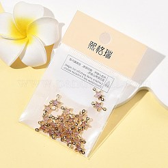 SHEGRACE Brass Pave Cubic Zirconia Star Connector Charms&nbsp;XGRQ2O351-441B-G