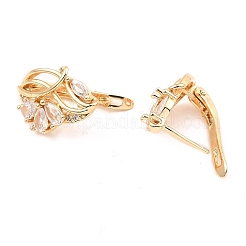Brass with Cubic Zirconia Hoop Earrings&nbsp;EJEW-D078-43G