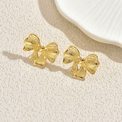 Minimalist Stainless Steel Bowknot Stud Earrings&nbsp;PY0370