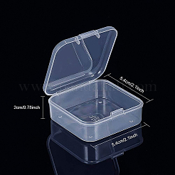 プラスチックビーズ収納ケース  正方形  透明  5.4x5.3x2cm  18個/セット&nbsp;CON-BC0004-52