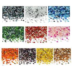 混合スタイルのガラスビーズ  多面カット  双円錐形  透明  4x4mm  穴：1mm  約500個/セット&nbsp;GLAA-YWC0003-01A