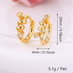 Brass Micro Pave Clear Cubic Zirconia Hoop Earrings&nbsp;WGD6E25-01