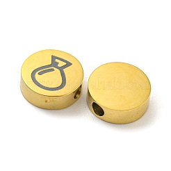 ハロウィーンテーマ 304 ステンレススチールビーズ  18KGP本金メッキ  フラットラウンド  ボトル  8x3mm  穴：2mm&nbsp;LS-STAS-M069-01L-G